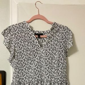 Banana republic check black and white dress M